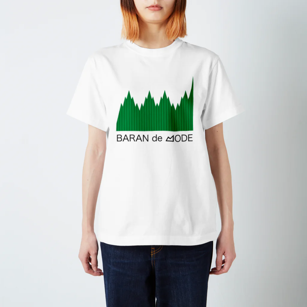 Baranの緑のバラン細いロゴ付き Regular Fit T-Shirt