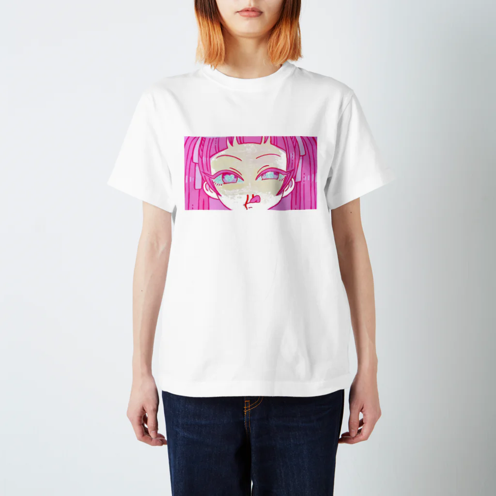 ぬとゐ＝kayoの鼻血女子(ピンク) スタンダードTシャツ