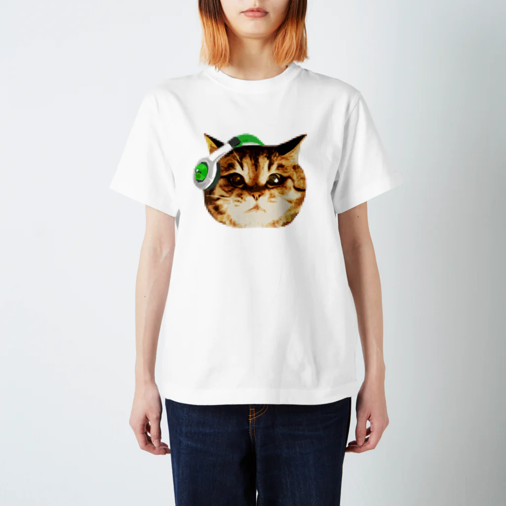 InaDesignの猫DJ（顔だけのやつ）ver.2 スタンダードTシャツ