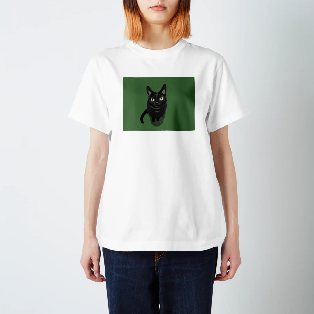 𝕤𝕚𝕞猫のBLACK Regular Fit T-Shirt