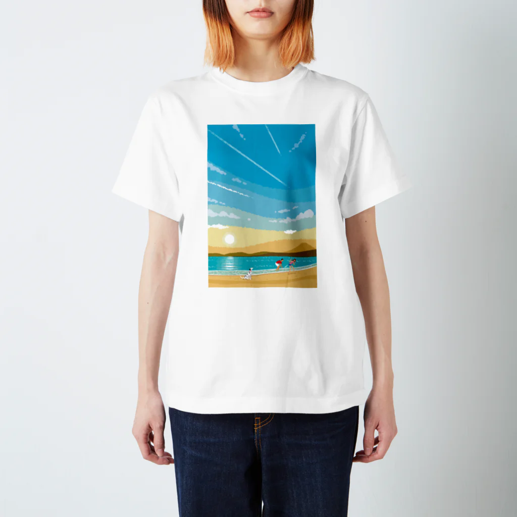 湘南デザイン室：ネギシシゲノリの湘南ランドスケープ02:ひこうき雲 スタンダードTシャツ