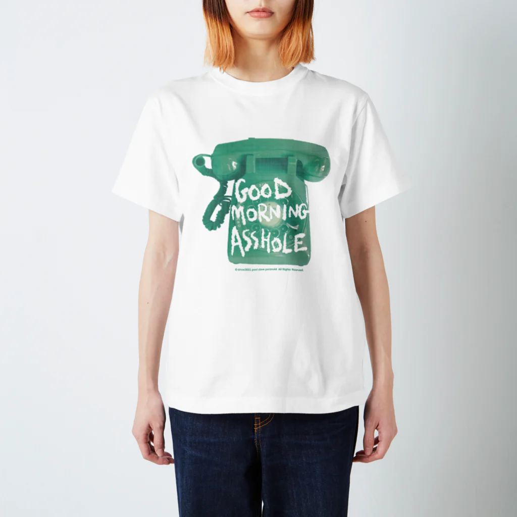 𝐏𝐎𝐎𝐋 𝐒𝐋𝐀𝐕𝐄 𝐏𝐀𝐑𝐀𝐍𝐎𝐈𝐃のgood morning ASSHOLE スタンダードTシャツ