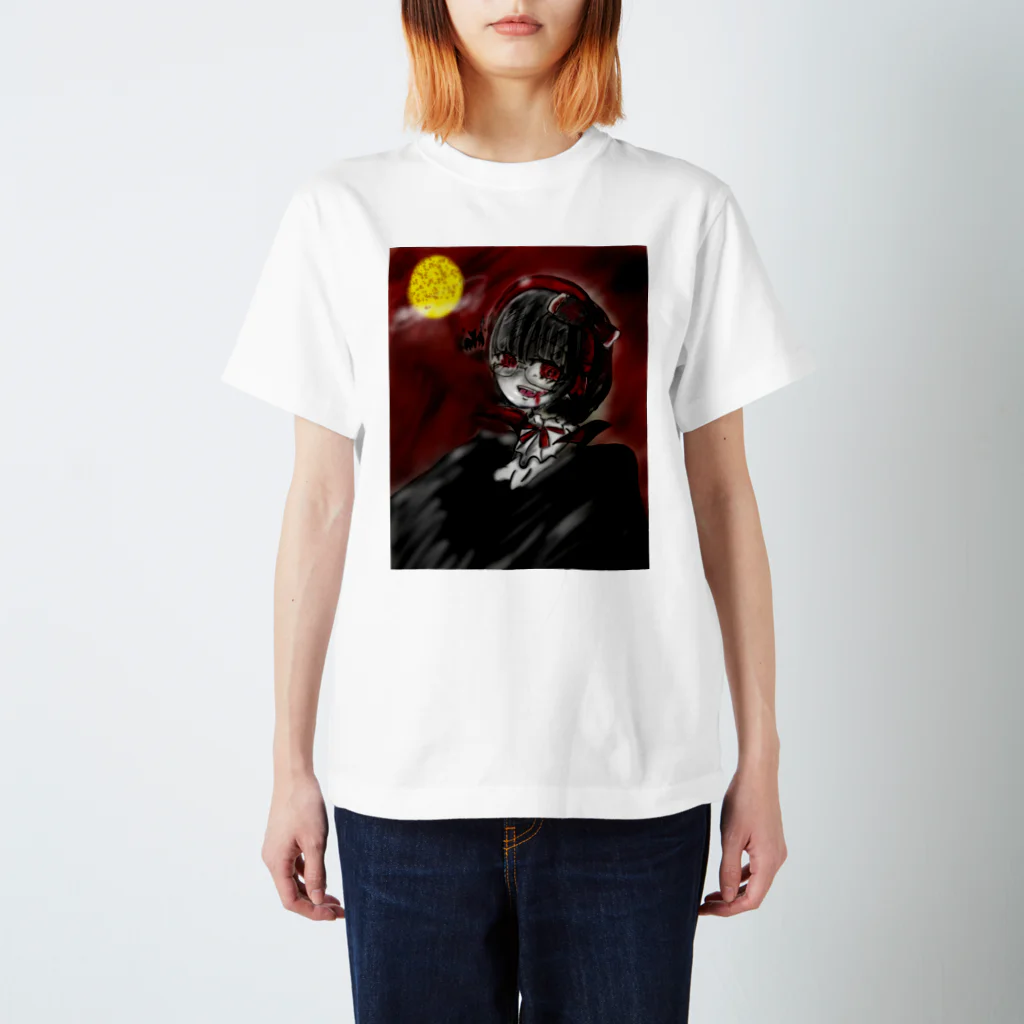 🌙🦇Kiramea night⚰️のゆめヴァンパイアTシャツ闇夜の月に抱かれ スタンダードTシャツ