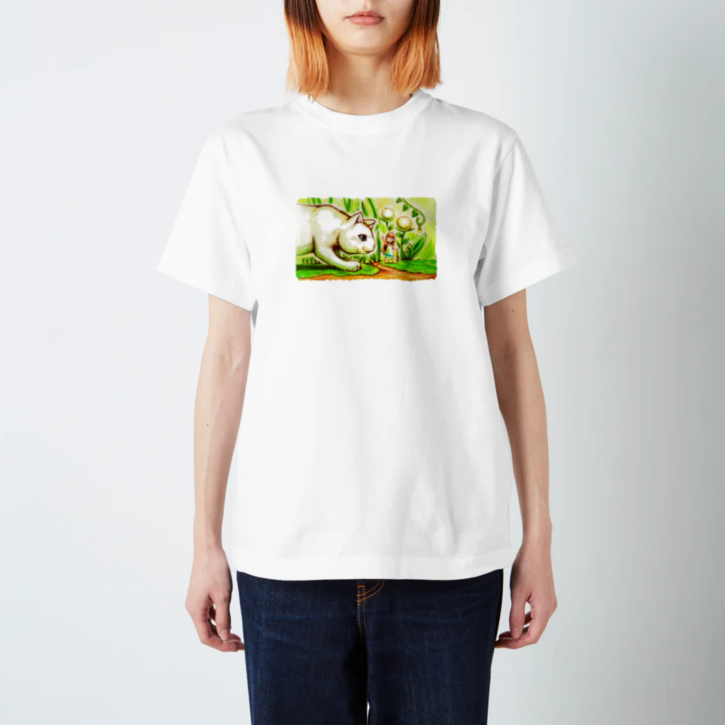 EimyBooksのエイミーと猫のお父さん01 スタンダードTシャツ