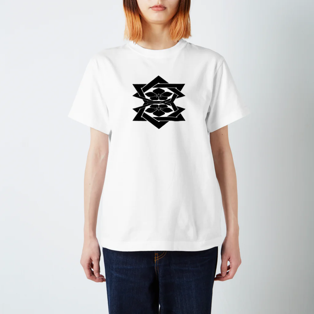 RMk→D (アールエムケード)の桔梗紋 黒 スタンダードTシャツ