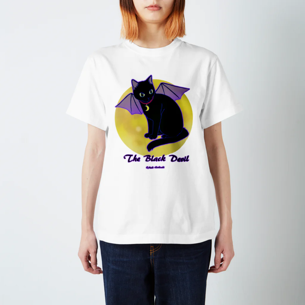 くろねこ倶楽部の月夜のブラックデビル（薄色地） Regular Fit T-Shirt