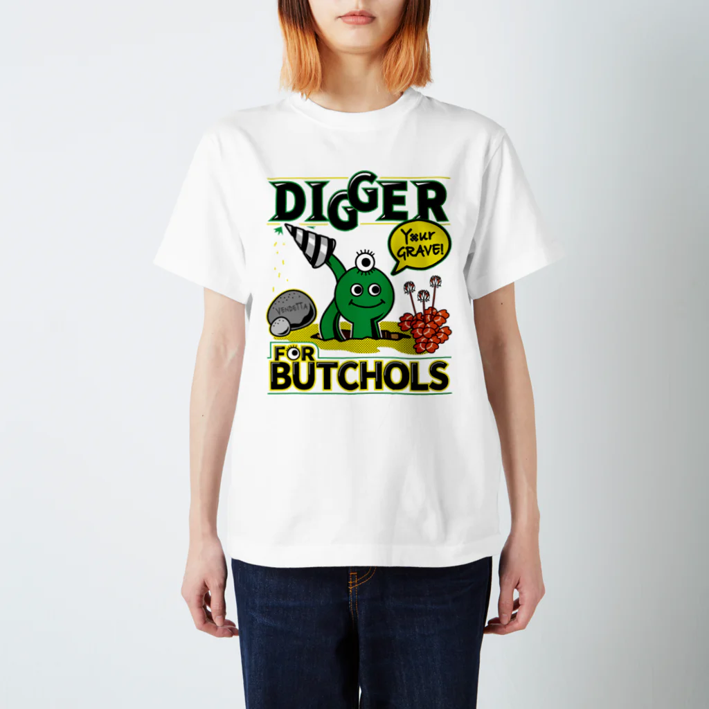 BUTCHOLSのBUTCHOLS DIGGER!Tシャツみどり Regular Fit T-Shirt