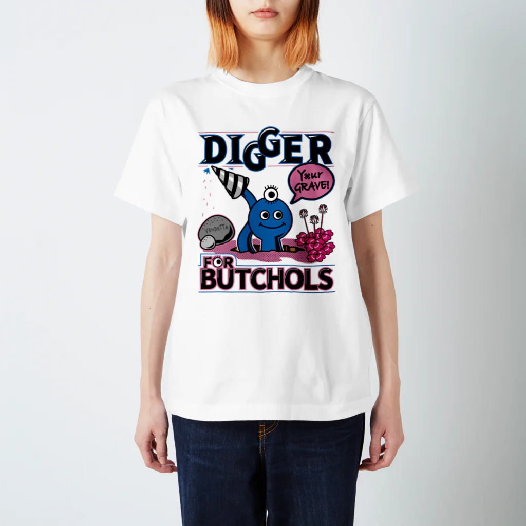 BUTCHOLSのBUTCHOLS DIGGER!Tシャツあお Regular Fit T-Shirt