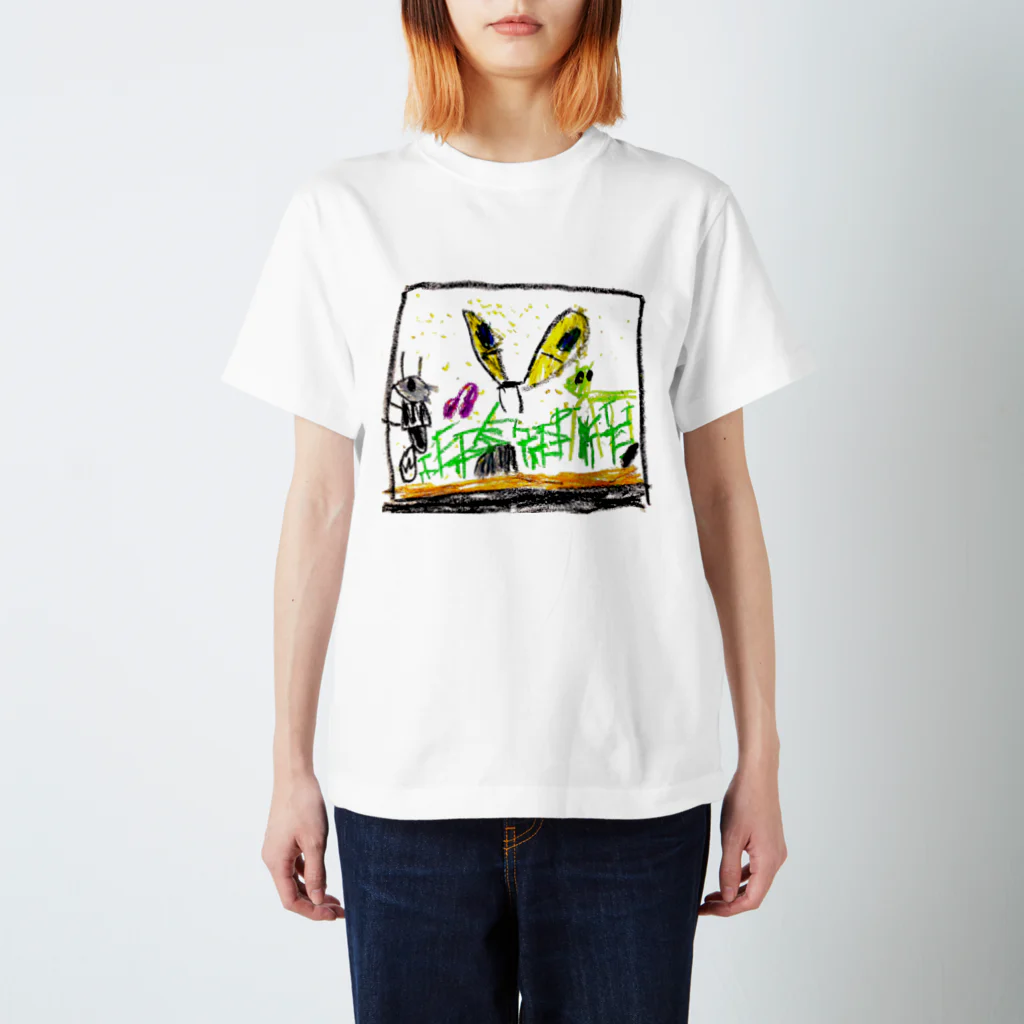 tapunのぽよたろうの春の虫の絵 スタンダードTシャツ