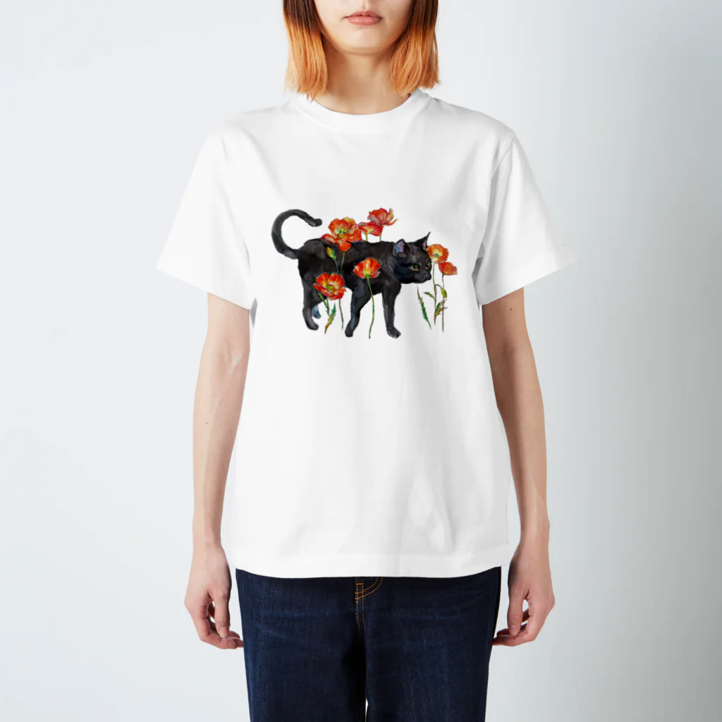 えだのにわの猫と芥子 Regular Fit T-Shirt