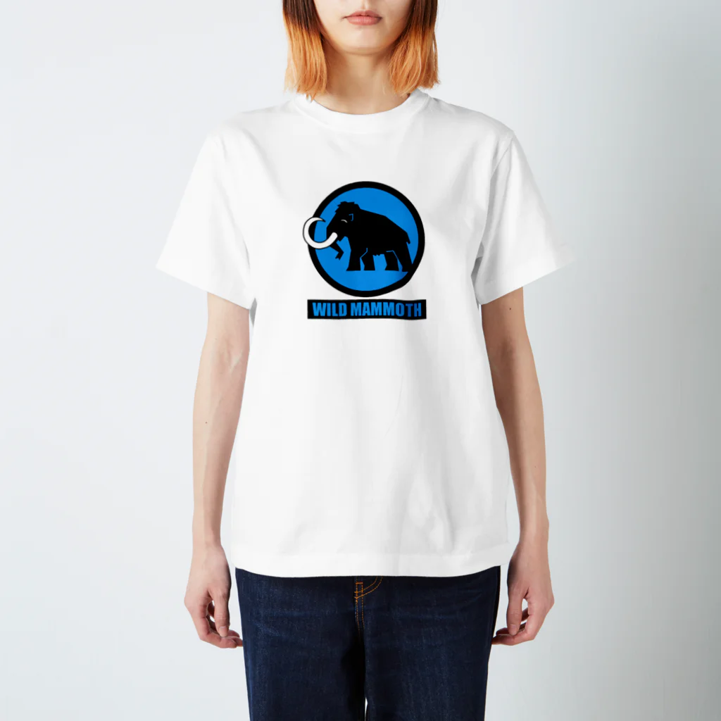 Wild  MammothのWM Tシャツ　白×青 スタンダードTシャツ