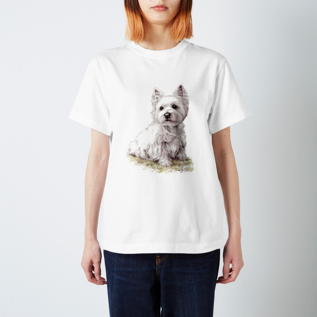 Momojiの犬画のウェスティ2 Regular Fit T-Shirt