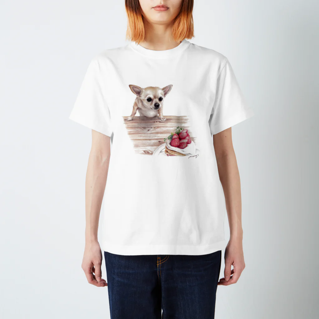 Momojiの犬画のチワワ9 スタンダードTシャツ