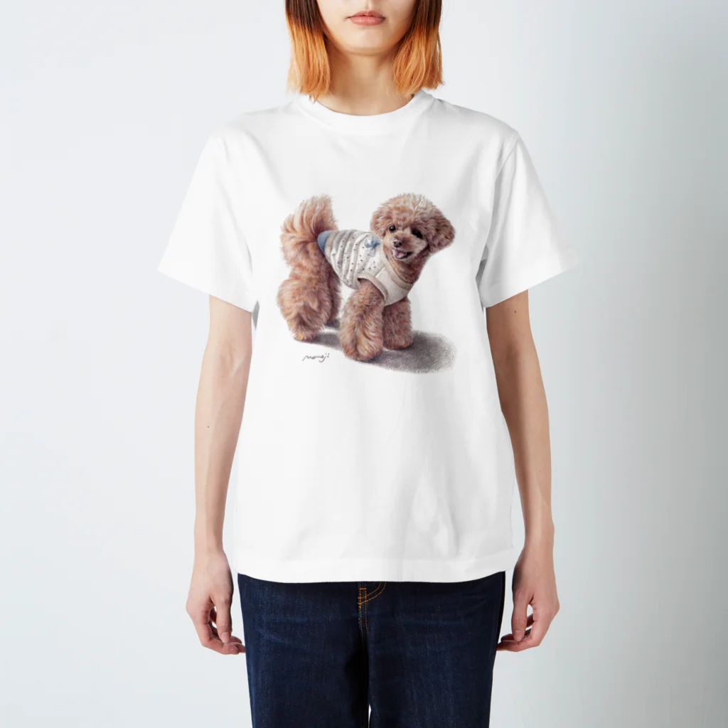 Momojiの犬画のプードル8 スタンダードTシャツ