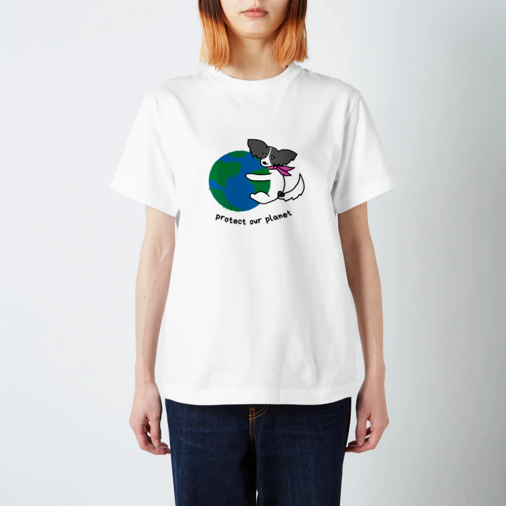 UNA the papillon🎀うなザパピヨンの地球を大切に🌎 スタンダードTシャツ