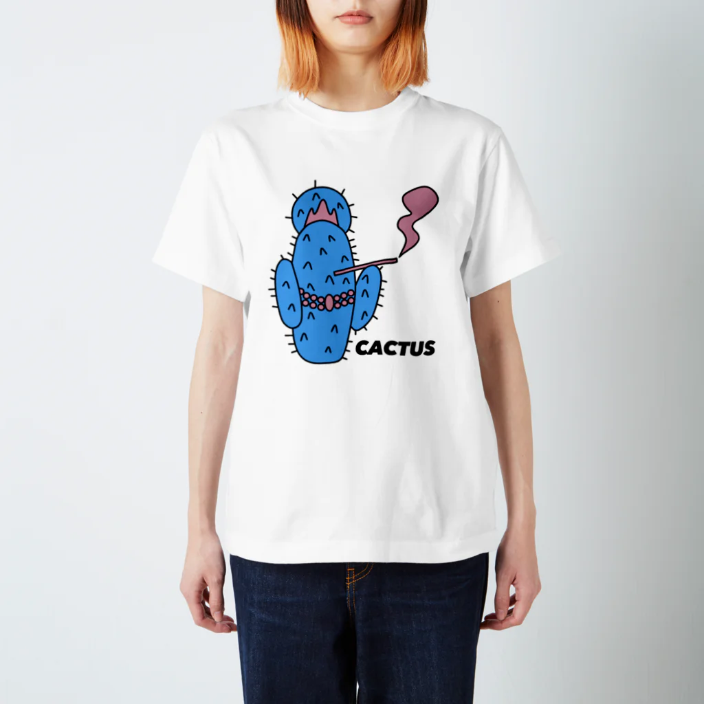 CACTUS SHOPのブルーなサボテンちゃん スタンダードTシャツ