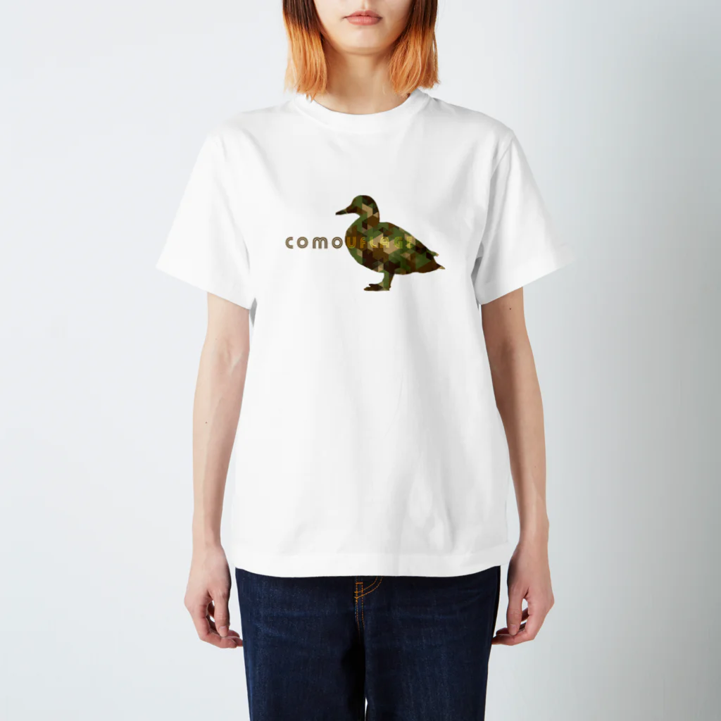 Plastic-Earthの"鴨フラージュ"ウッドランドカモver スタンダードTシャツ
