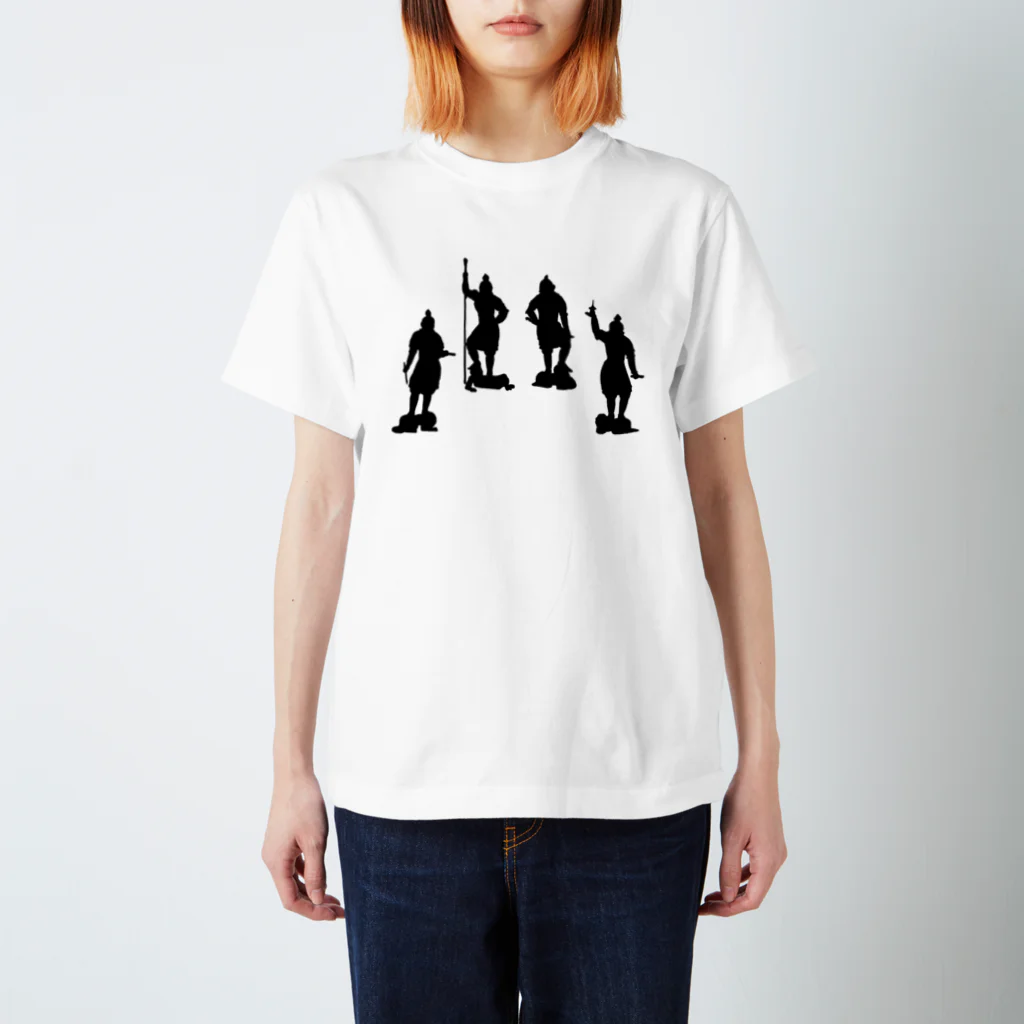 山の門の四天王(黒) Regular Fit T-Shirt