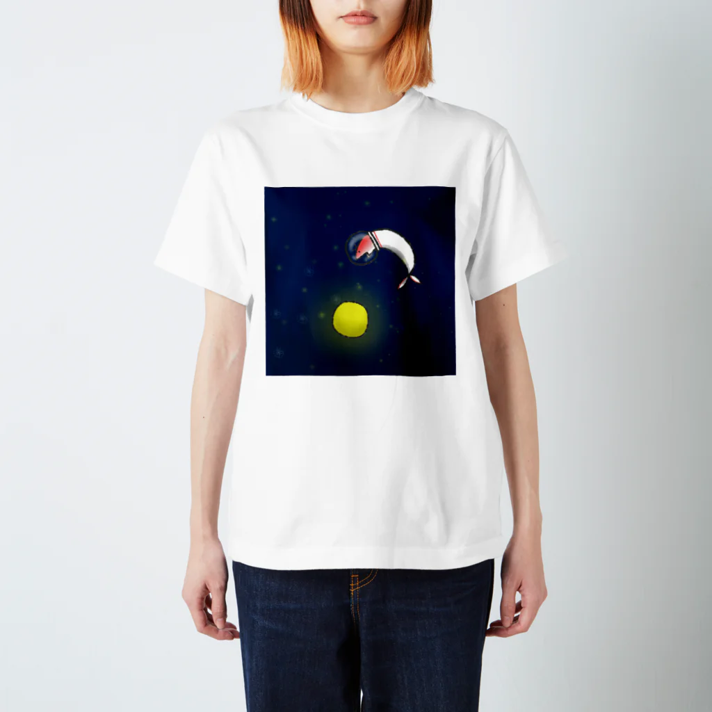 さつきうさぎえびえびショップの宇宙えび丸 スタンダードTシャツ