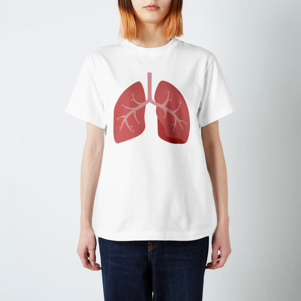 8anna storeの人体のなぞ。ピカピカピンクの肺。 スタンダードTシャツ