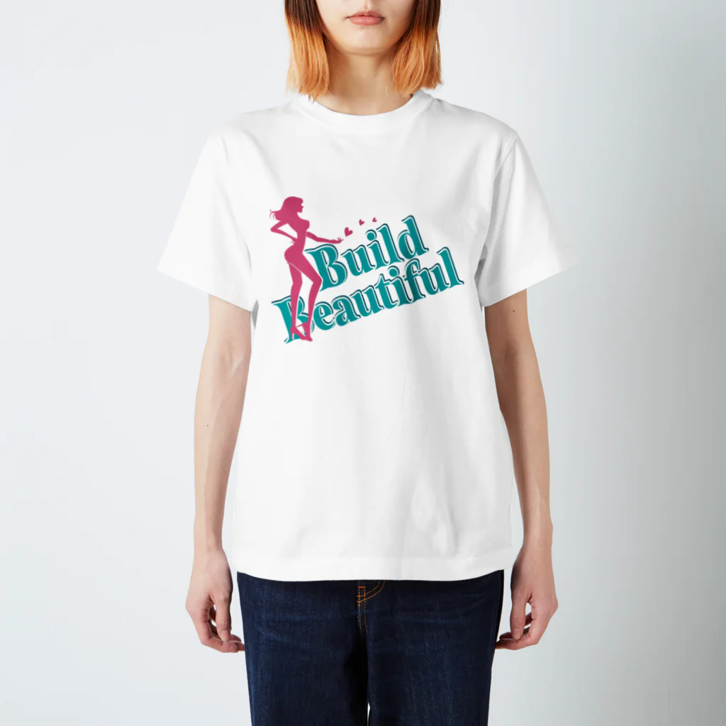 リカクリエイトのBB立ポーズグリーンロゴ Regular Fit T-Shirt