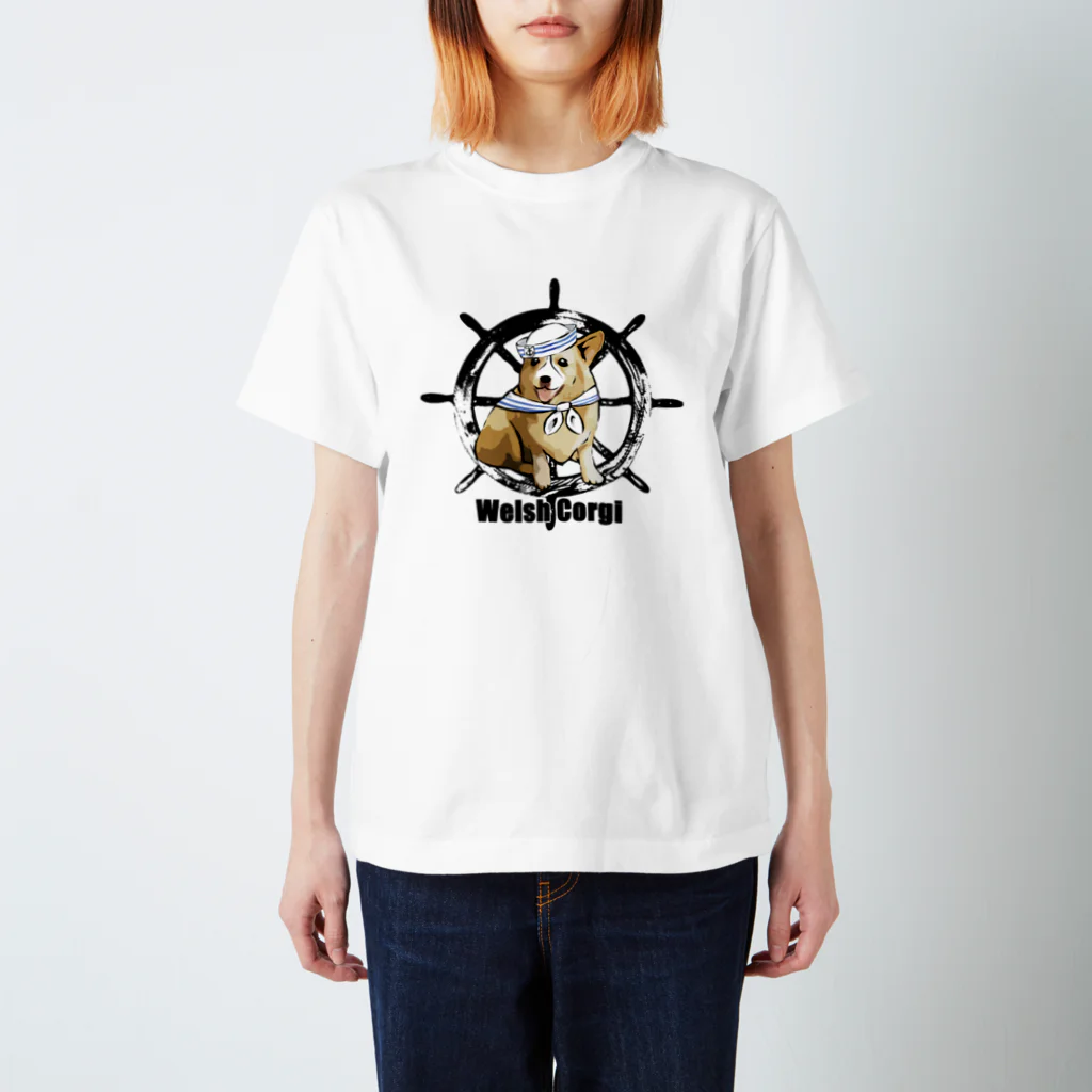 犬グッズの店しえるぶるーのマリンだワン　コーギー Regular Fit T-Shirt