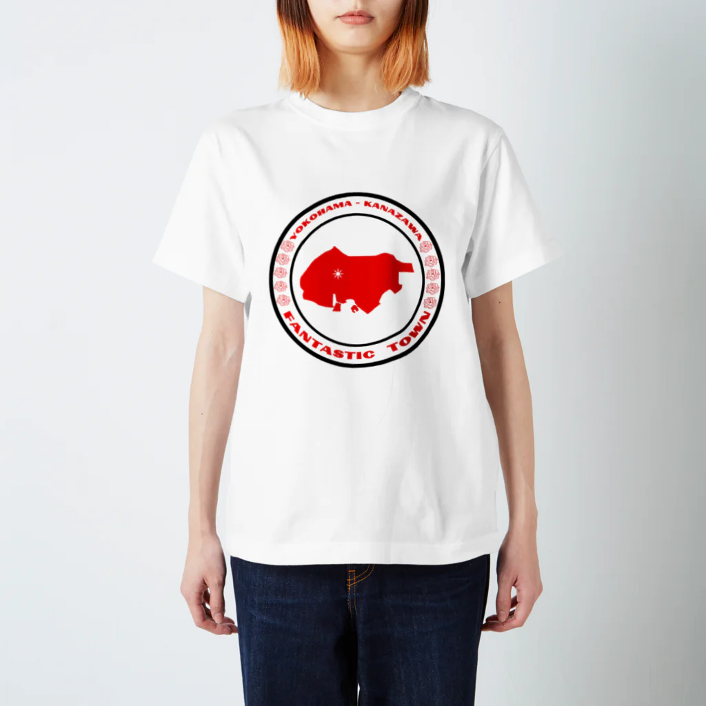 横浜市金沢区の地域活動家　ツンのYOKOHAMA KANAZAWA FANTASTIC TOWN スタンダードTシャツ