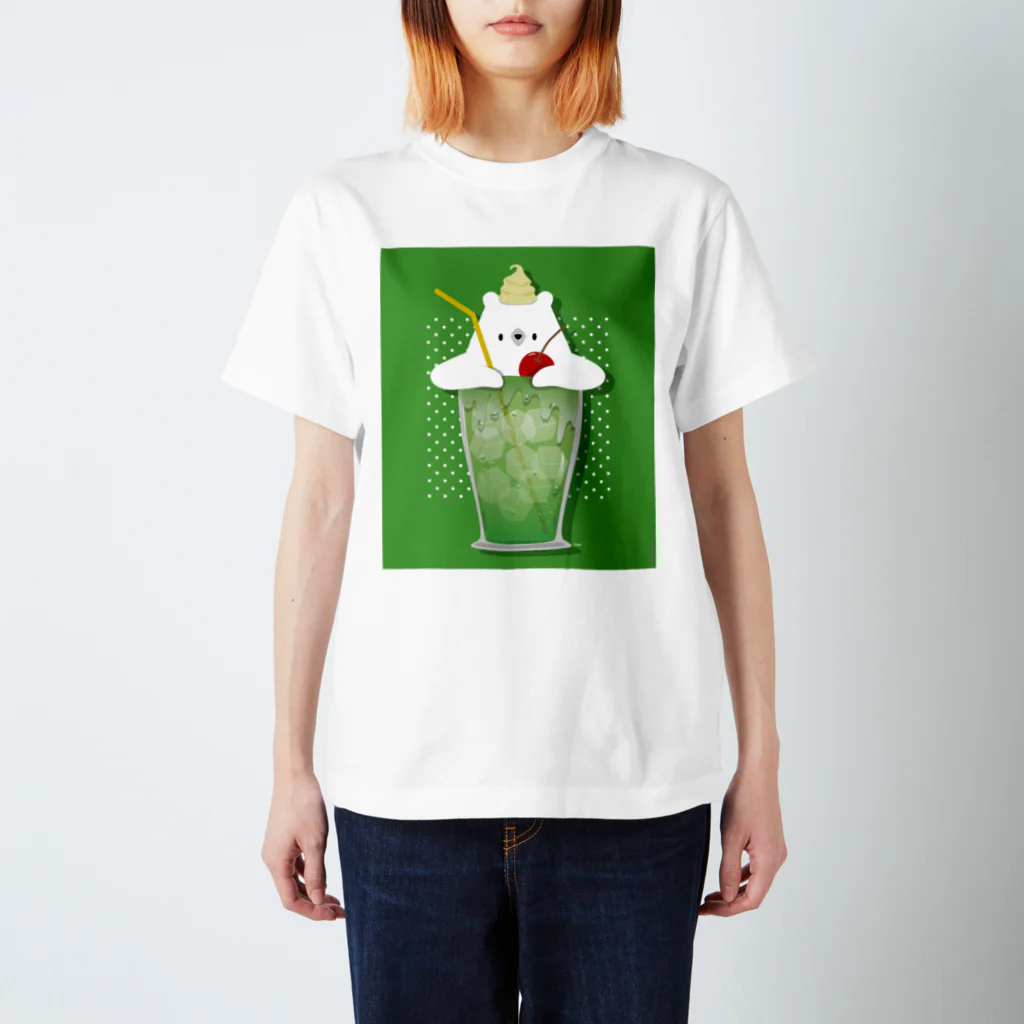 しろくま&ペンギン通信のしろくまクリームソーダ スタンダードTシャツ