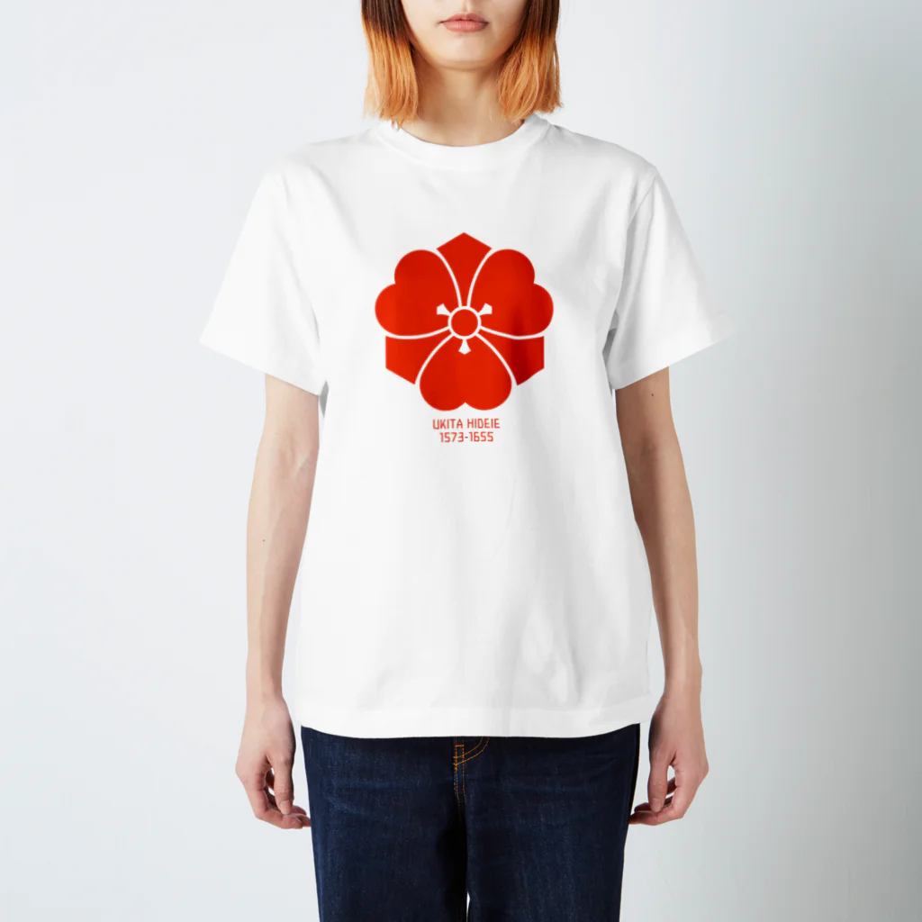 戦国神社 -戦国グッズ専門店-の宇喜多秀家【剣片喰】 スタンダードTシャツ