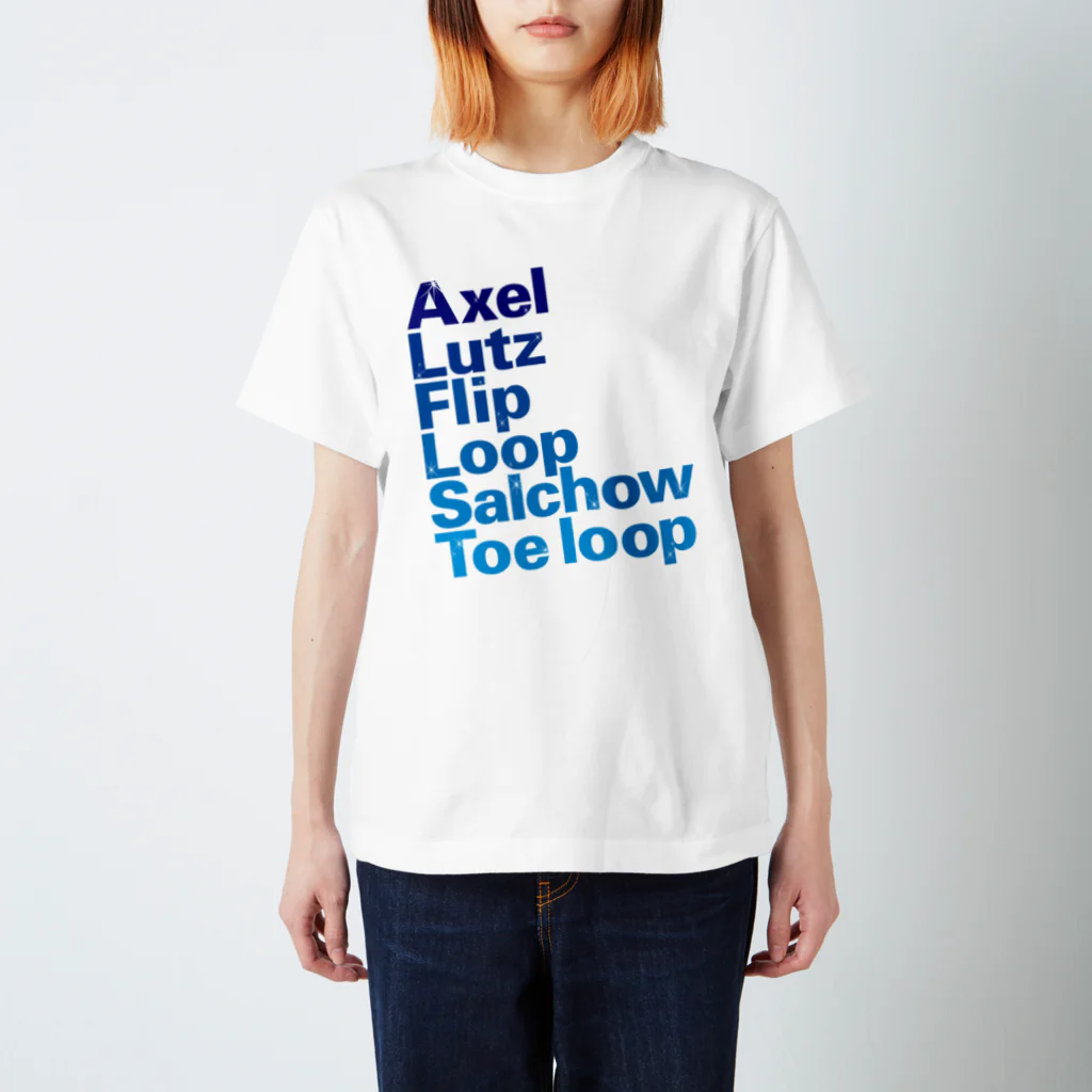 rd-T（フィギュアスケートデザイングッズ）のfigure skate jump_bl スタンダードTシャツ