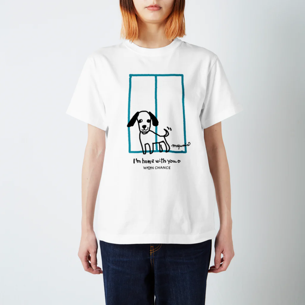 WON CHANCE ワンチャンスのアイムホームわんこ/ブルー（まゆみん） Regular Fit T-Shirt
