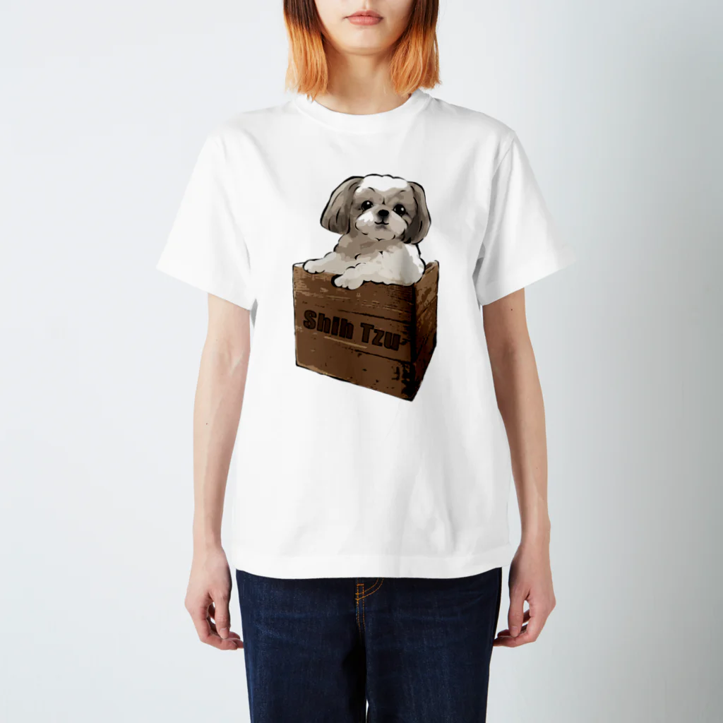 犬グッズの店しえるぶるーの箱入りシーズー スタンダードTシャツ