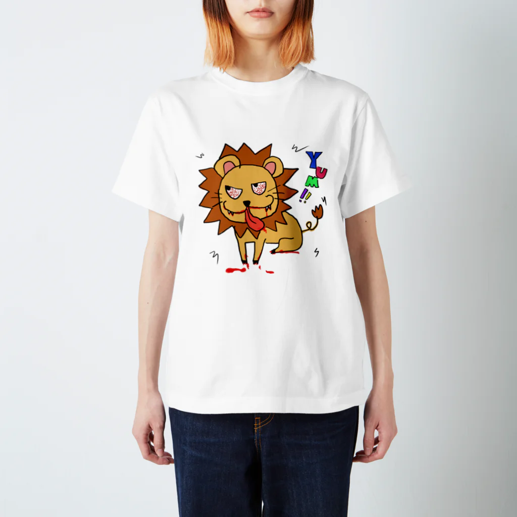 Koukichi_Tのお店の🦁人喰いライオン＠食後 スタンダードTシャツ