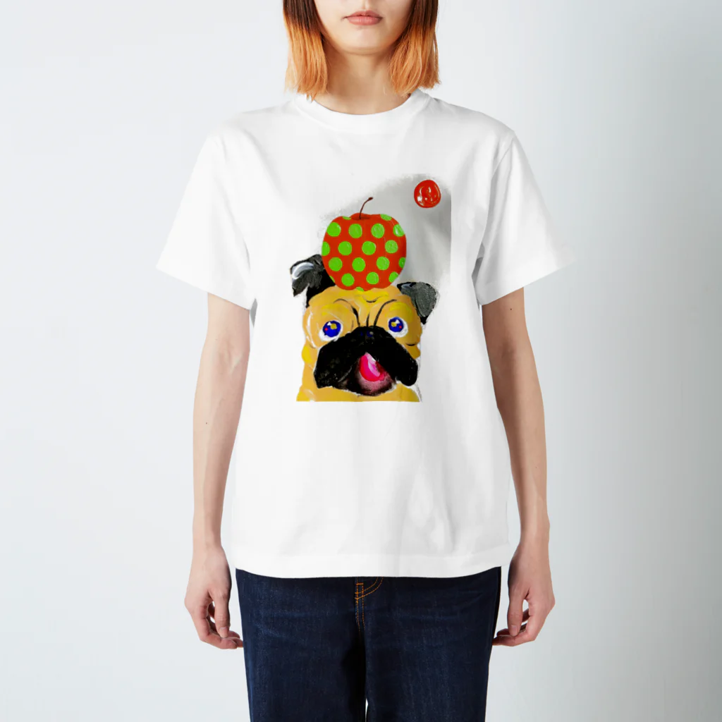 MOCCHIのカラフルショップのパグさんTシャツ🍎 Regular Fit T-Shirt