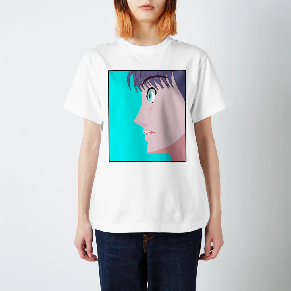 16th_MoonNightの横顔の女子 スタンダードTシャツ