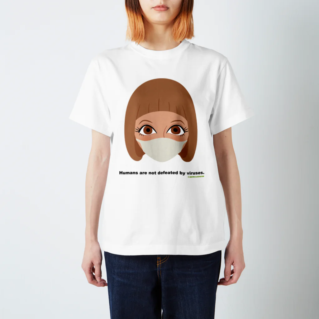 Quatre Illustrationのマスクの女の子02 Regular Fit T-Shirt