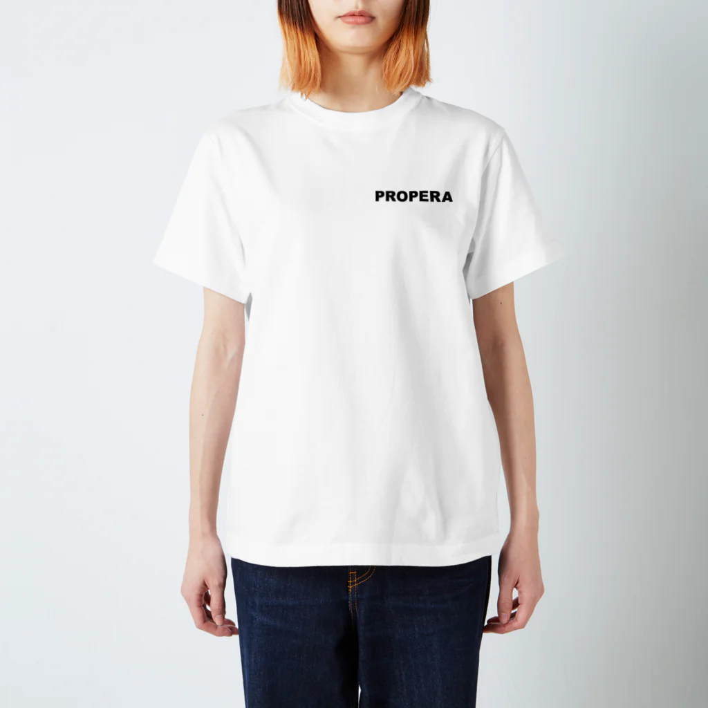 PROPERA GOODSのPROPERA 黒文字01_small Regular Fit T-Shirt