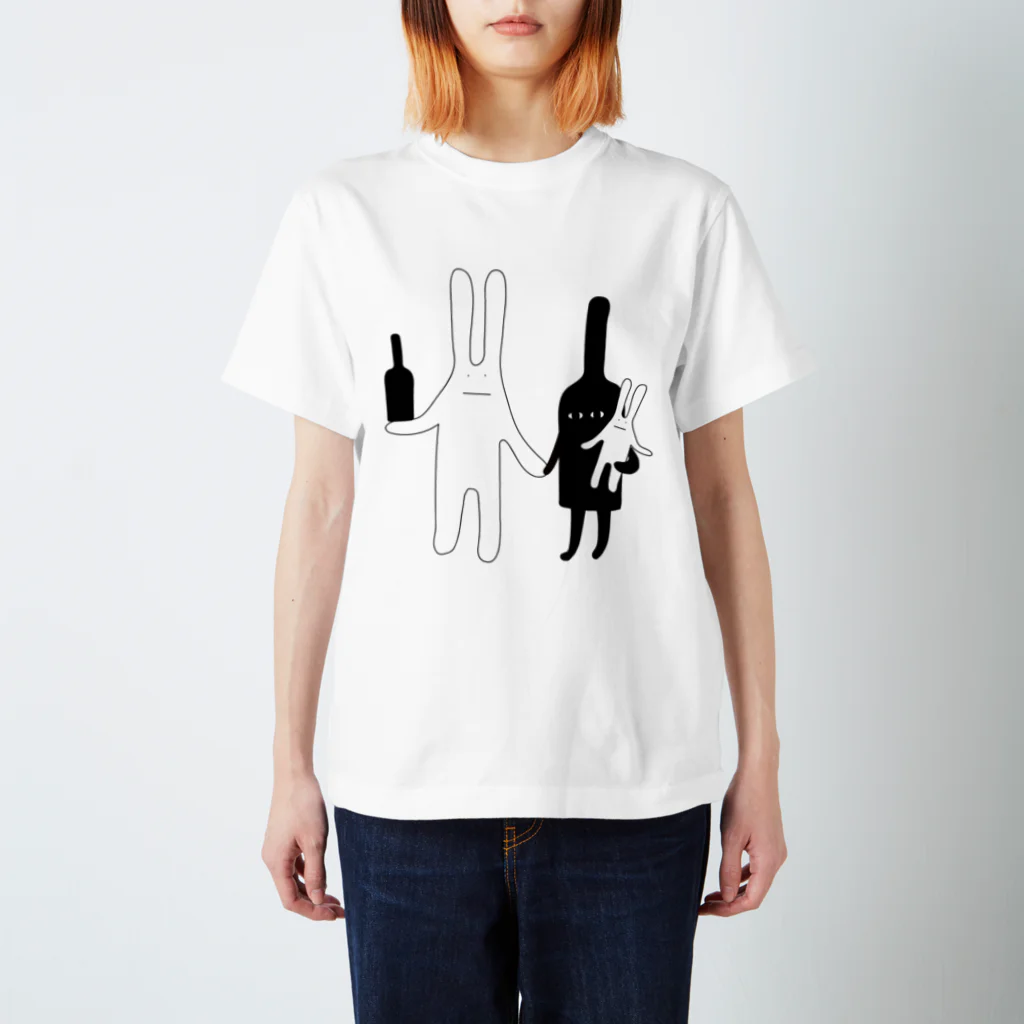 YURIKO_FUKAZAWAのウサギとボトル スタンダードTシャツ