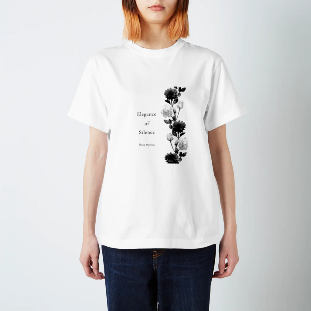 Rosa Mysticaのダリア＆ローズ monochrome Regular Fit T-Shirt