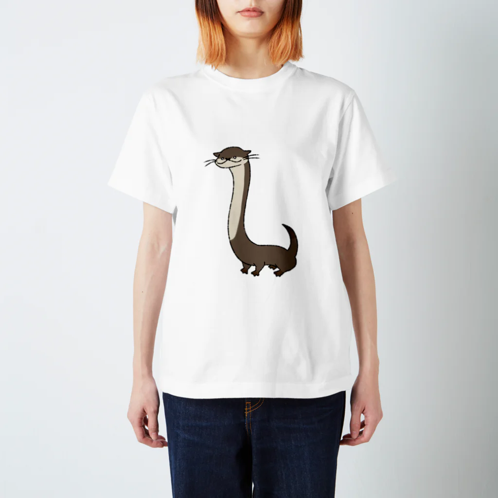 雑貨屋しじみんのクビナガカワウソ スタンダードTシャツ