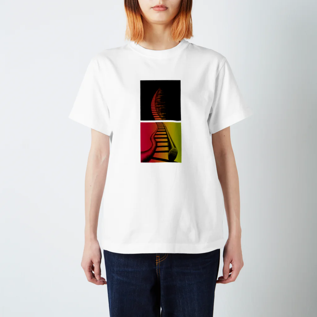 ・＿◇Geometryのhashigo_bicolor スタンダードTシャツ