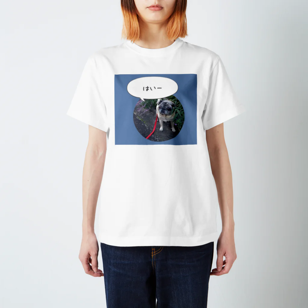 ！(bikkuri)の愛犬てぃだ　「はいー」 スタンダードTシャツ