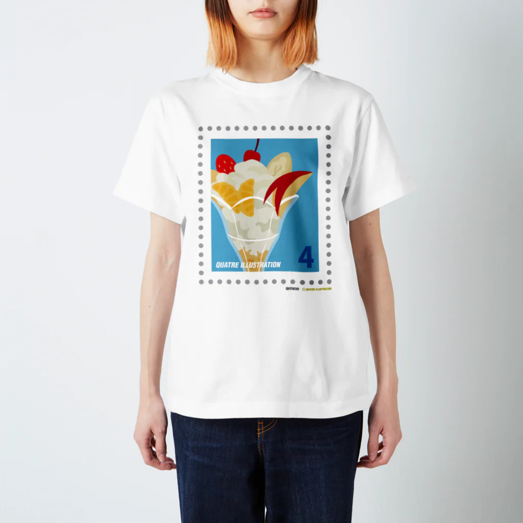 Quatre Illustrationのキャトル切手_フルーツパフェ Regular Fit T-Shirt