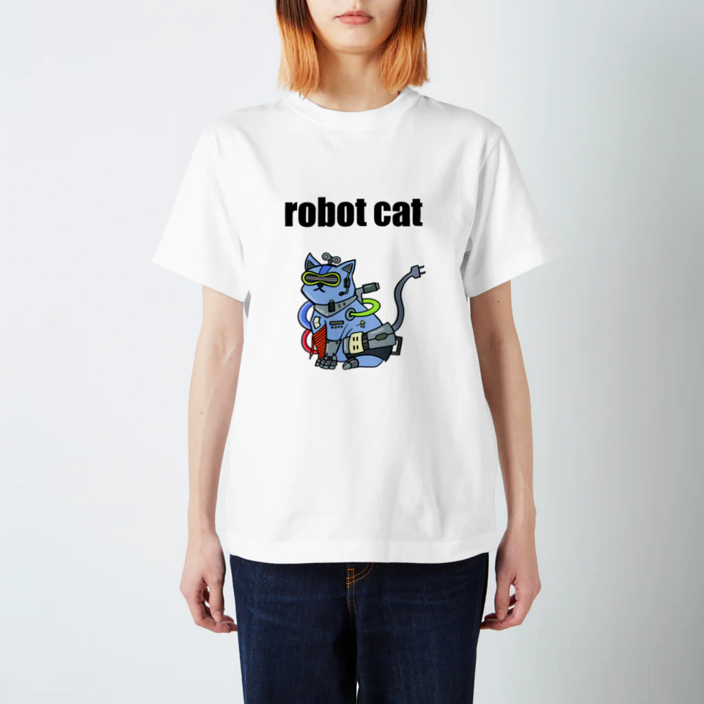 ３時のおやつ商店の猫型ロボット スタンダードTシャツ