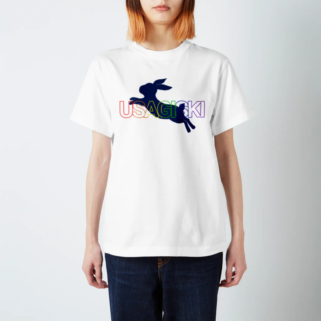 【USAGISKI】(ウサギスキー)のUSAGISKIレインボーロゴ スタンダードTシャツ