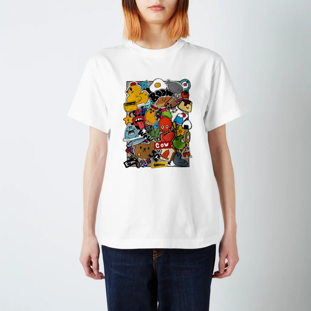 おかゆ帝国のステッカーボムアート スタンダードTシャツ