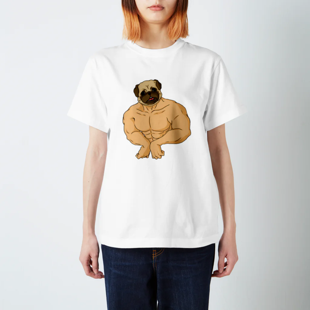 one-naacoのパグマッチョ(フォーン) スタンダードTシャツ