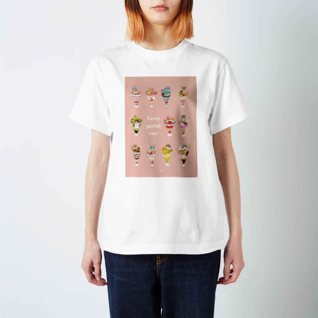Natsumi Otsukaの猫パフェなシンプルTシャツ スタンダードTシャツ