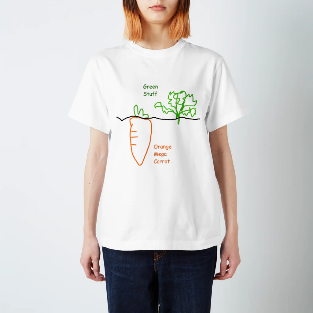 クリプト草グッツ専門店のMega Carrot Green Stuff  Regular Fit T-Shirt