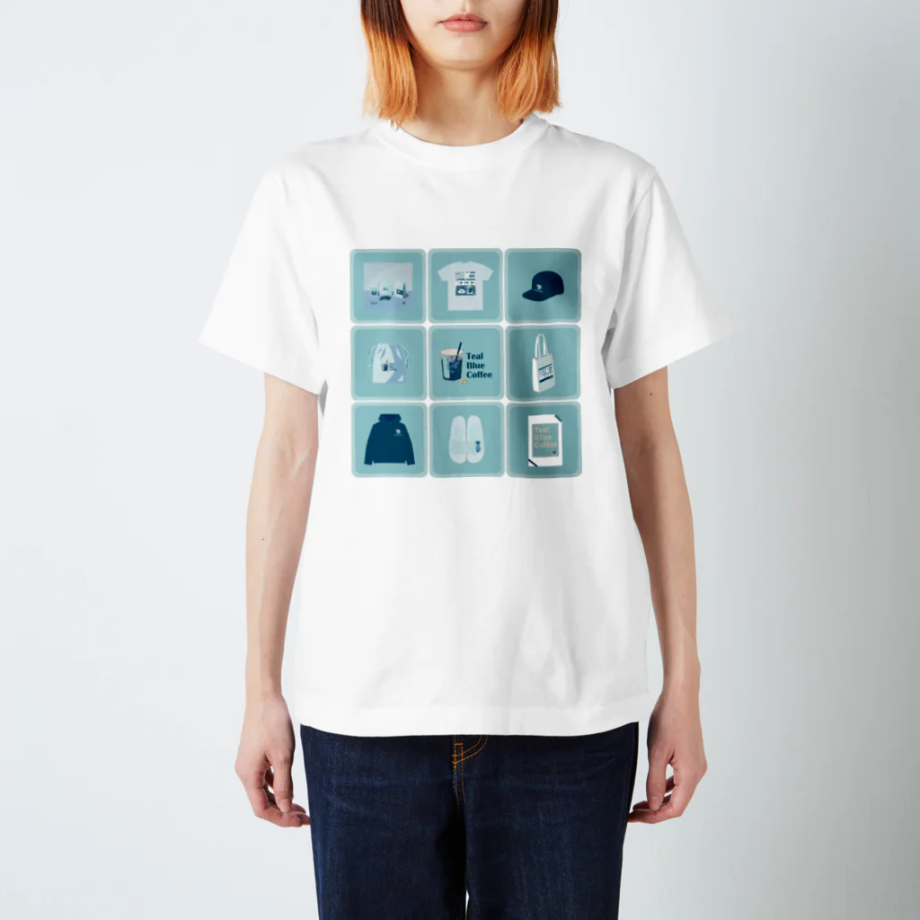 Teal Blue CoffeeのTealBlueItems _Cube BLUE Ver. Regular Fit T-Shirt